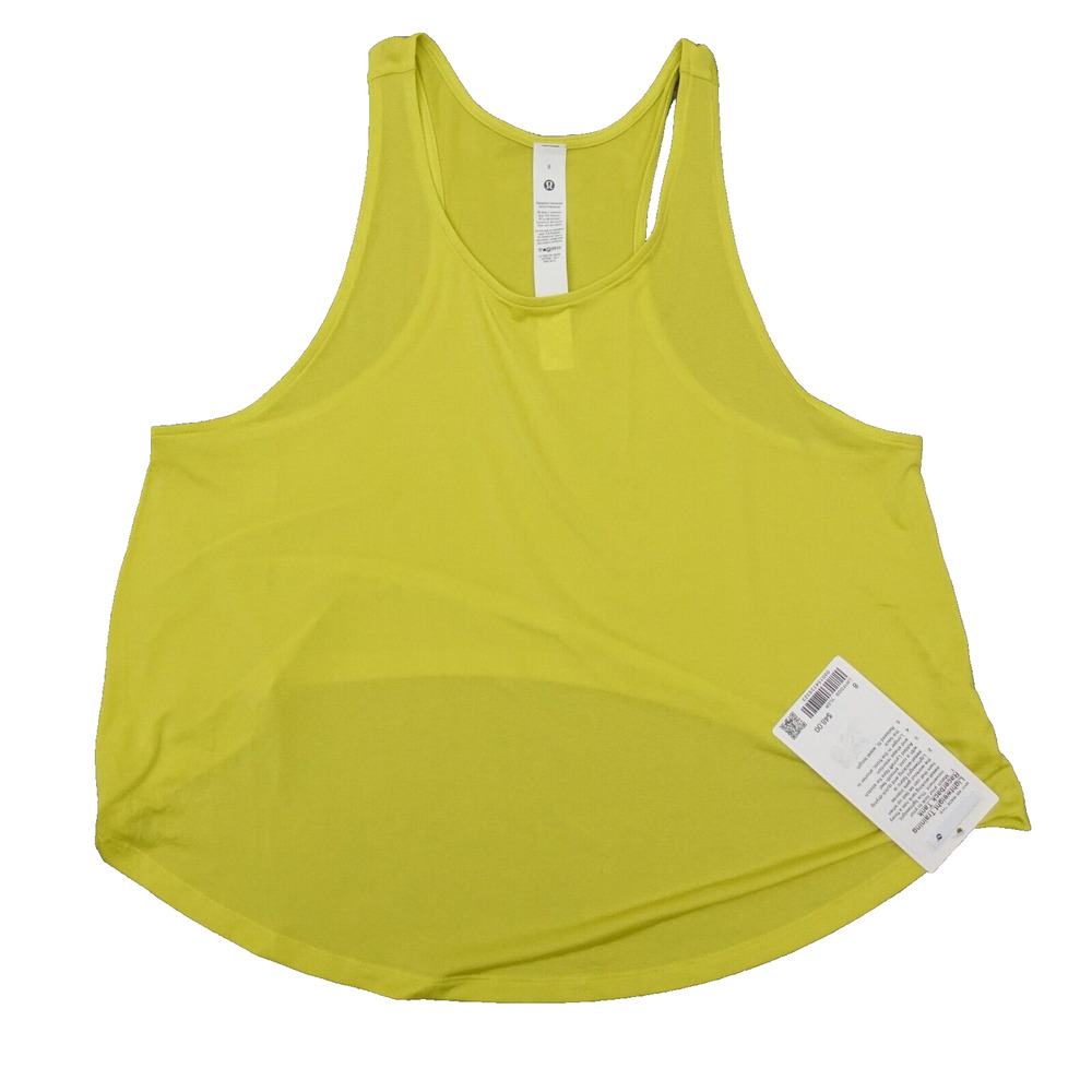New Lululemon Size 8 Lightweight Training Racerback Tank Relaxed Fit YLSR Yellow